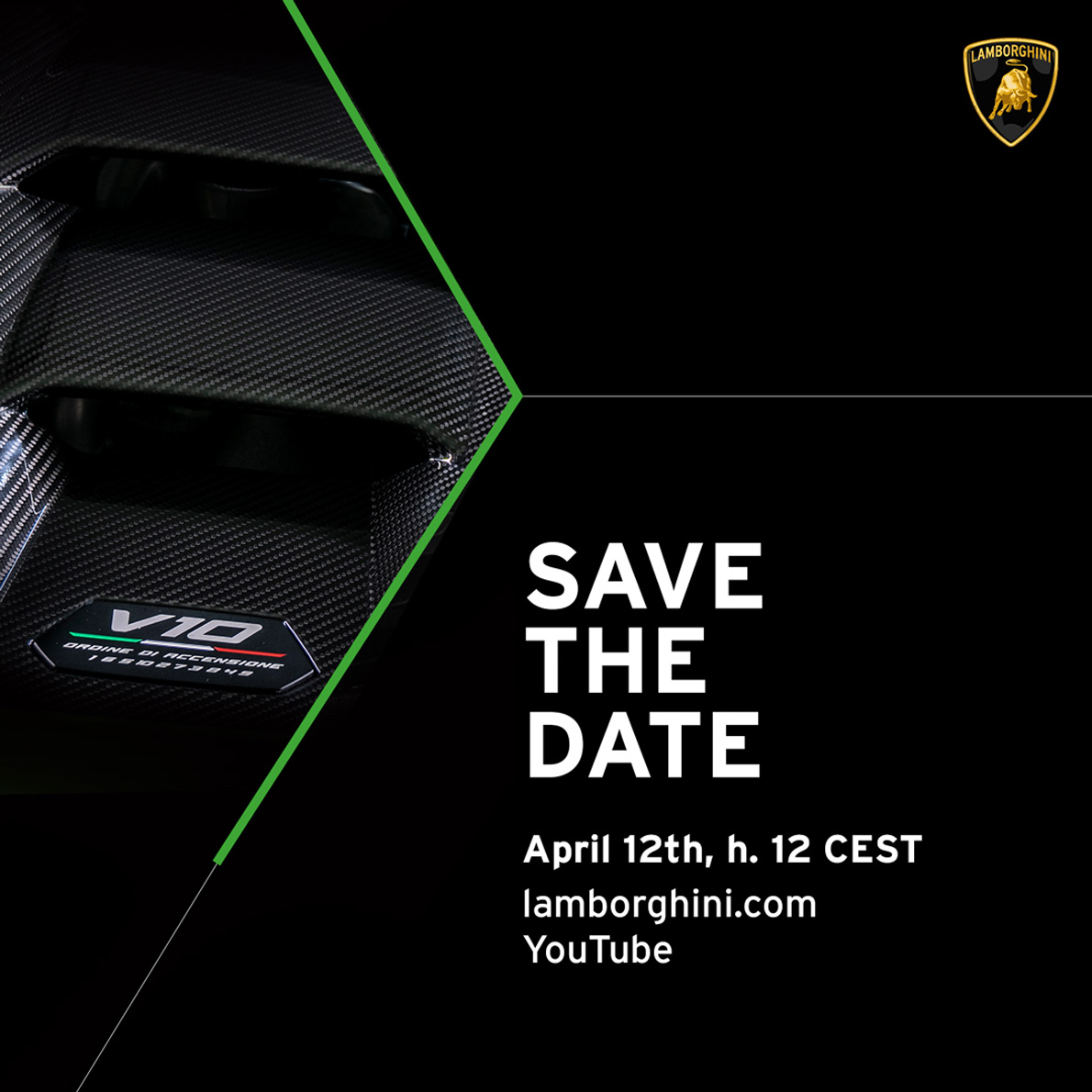 Nuova Lamborghini in arrivo il 12 Aprile