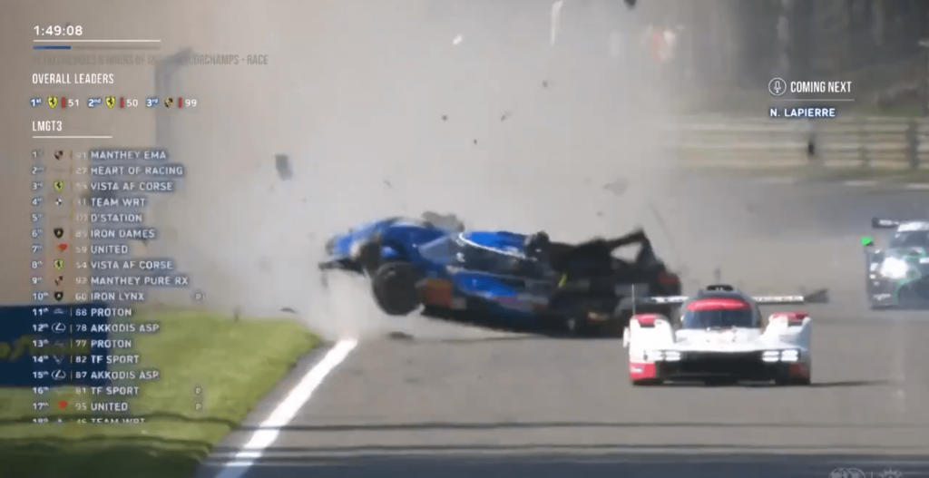 Incidente alla 6 Ore di Spa, Hypercar vs LMGT3 [VIDEO]