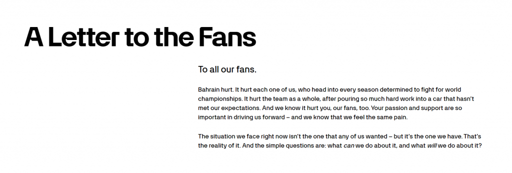 Lettera Mercedes ai fan F1: “Ha fatto male a ciascuno di noi”