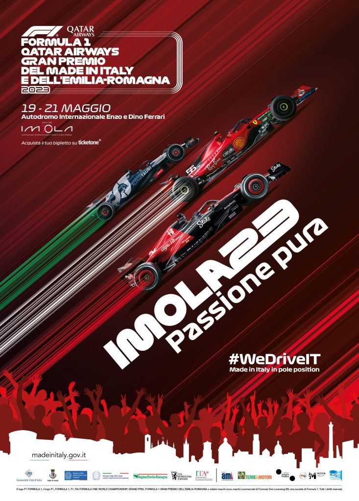 Poster Gp Imola 2023, protagonista l’Italia